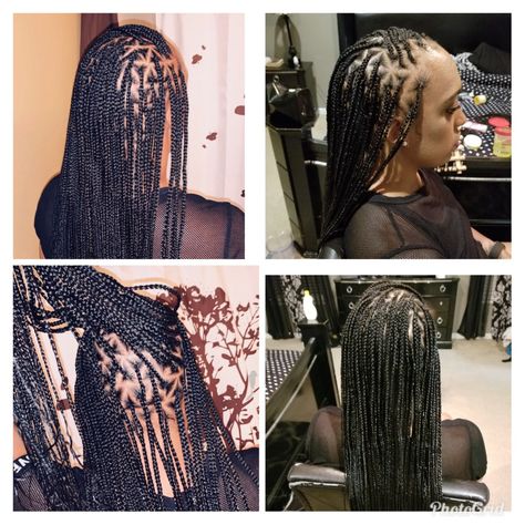 Small triangle part knotless braids Small Triangle Part Knotless Braids, Triangular Braids, Triangle Part Knotless Braids, Small Knotless Braids, Small Knotless, Braiding Styles, Natural Hair Tutorials, Senegalese Twist, Knotless Braids