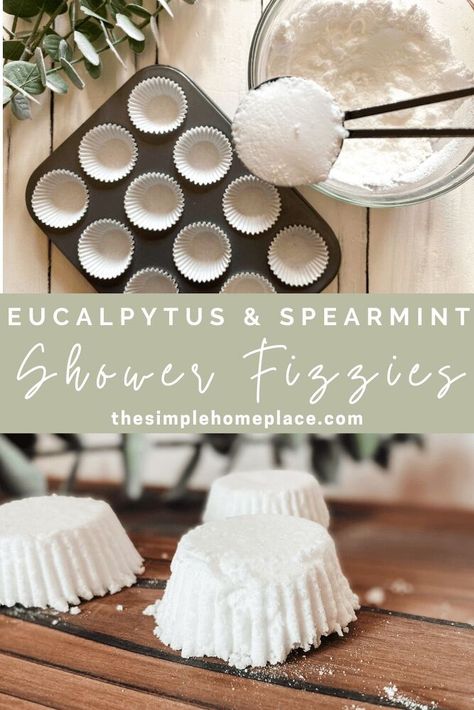 Eucalyptus Shower Steamers, Shower Steamers Diy, Relieve Congestion, Diy Eucalyptus, Shower Fizzies, Diy Dry Shampoo, Homemaking Tips, Lifestyle Board, Spearmint Essential Oil