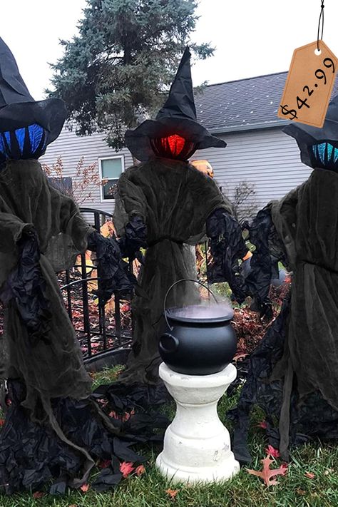 #HalloweenDecorations #OutdoorDecor #WitchDecorations #SpookyDecor #LightUpWitches #SoundActivated #HauntedHouse #YardDecor #GardenDecor #HalloweenParty Witch For Halloween, Witch Decorations, Witch Lighting, Halloween Graveyard, Halloween Witch Decorations, Flying Witch, Haunted Houses, Witch Decor, Witch Halloween