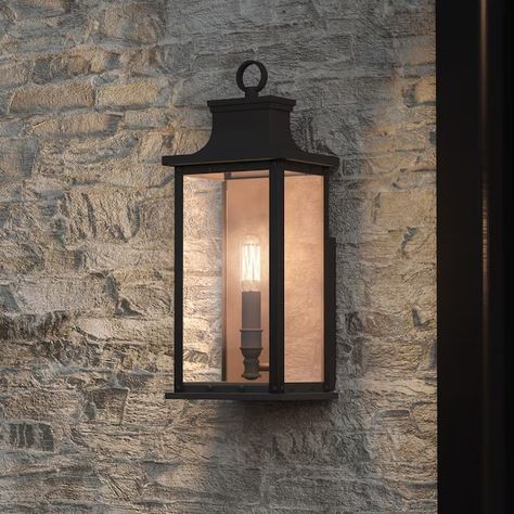 Quoizel Abernathy 1-Light 15.5-in H Bronze Outdoor Wall Light in the Outdoor Wall Lights department at Lowes.com Traditional Lanterns, Black Outdoor Wall Lights, Wall Lanterns, Vintage Lanterns, Lantern Wall, Glass Cylinder, Outdoor Wall Lantern, Seeded Glass, Wall Lantern