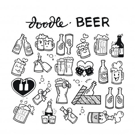 Tiny Beer Bottle Tattoo, Beer Can Tattoo Small, Cerveza Tattoo, Beer Tattoo Ideas, Beer Doodle, Beer Tattoo, Beer Drawing, Beer Tattoos, Beer Graphic