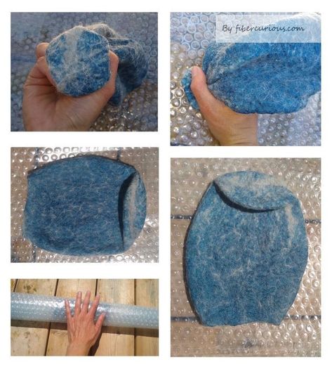 Felted Vessel Tutorial • Fibercurious Wet Felted Basket, Wet Felted Vessels, Wool Art Ideas, Felt Vessels, Nuno Felting Tutorial, Felt Bowls, Wet Felting Tutorial, Felted Vessels, 3d Canvas Art