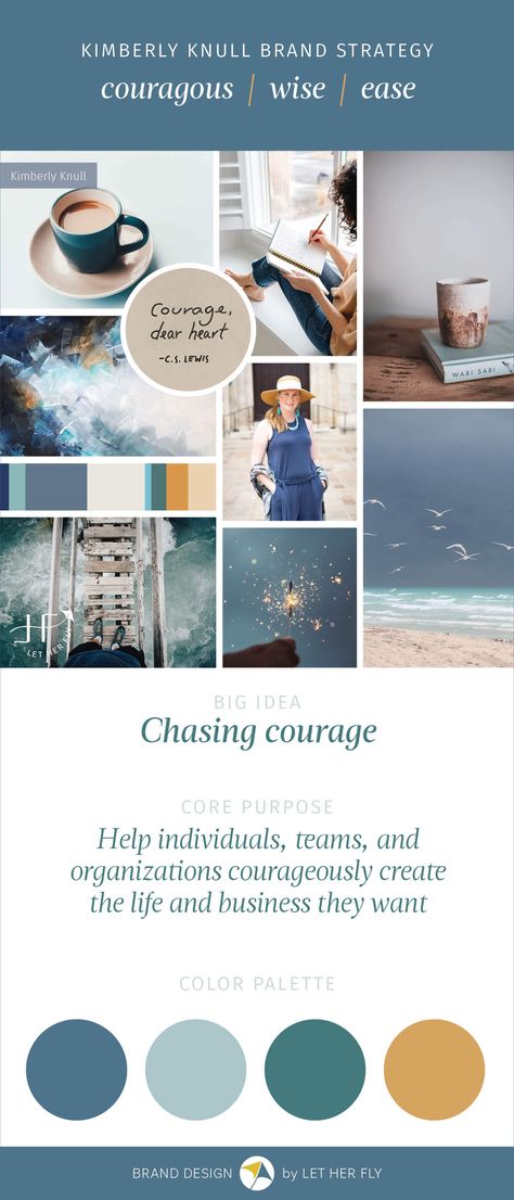 A calm, grounded brand design for Registered Psychologist, Kimberly Knull, capturing keywords of courageous, wise, ease. With insight and vulnerability, she helps clients lead with courage. Summery colors and soothing design. Brand Design by Let Her Fly, Michelle Clayton #moodboard #brandinginspirationboard #colorpsychology #brandstrategy Psychologist Branding Design, Counselling Branding, Calm Graphic Design, Wellness Graphic Design, Psychologist Branding, Hotel Aesthetics, Therapy Branding, Slate Pool, Coastal Inspiration