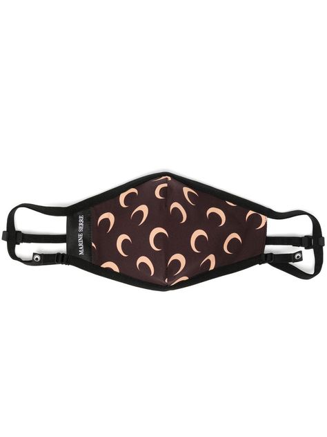 Shop or share your style of the product on ModeSens! Black/brown crescent moon print face mask from MARINE SERRE featuring crescent moon print, logo patch to the side and elasticated straps. This face mask is not a suitable substitute for PPE (personal protective equipment) and we at FARFETCH cannot authenticate any claims of medical or protective benefits of its use. Due to the intended purpose of this product, we will not be able to accept returns unless the item is damaged or faulty upon deli Marine Serre Crescent Moon, Tie Dye Bandanas, Female Marines, Black Face Mask, Face Mask Black, Lace Set, Black Tie Dye, Moon Print, Marine Serre