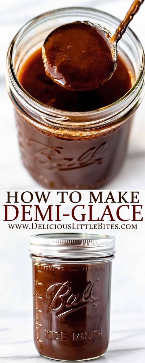 Red Wine Demi Glaze Recipe, Demi Glaze Recipe, Demi Glaze Sauce, Demi Glaze, Beef Gravy Recipe, Beef Sauce, Beef Cheeks, Condiment Recipes, Brown Sauce