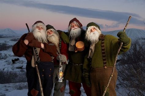 Yule Lads, or Icelandic trolls, would come from the mountains to steal things and scare children. | The Creepiest European Christmas Legends Iceland Countryside, Yule Lads, Iceland Christmas, Iceland Facts, Mari Lwyd, Yule Cat, Pickle Ornament, Holiday Gif, Christmas Horror