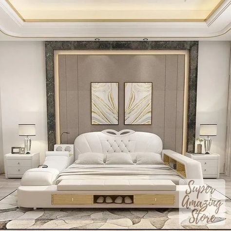 SUPER AMAZING STORE (@superamazingstore_apparel) • Instagram photos and videos Leather Double Bed, Bedroom Sets Furniture King, Double King Size Bed, Wall Panels Bedroom, Bedroom Decor For Small Rooms, Bedroom Hacks, Stylish Bed, King Bedroom Sets, Bedroom Renovation