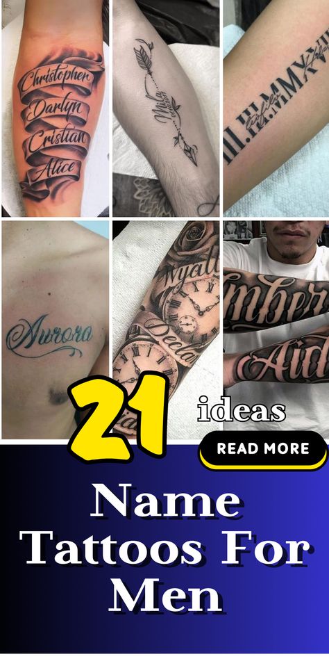 Bold Name Tattoos for Men: Embrace Style with Personal Ink Family Name Tattoos For Men, Family Tattoo Ideas For Men Arm, Family Name Tattoo, Tattoo Fonts For Men, Sons Name Tattoos, Tattoos For Childrens Names, Name Tattoos For Men Forearm, Forearm Name Tattoos, Last Name Tattoos