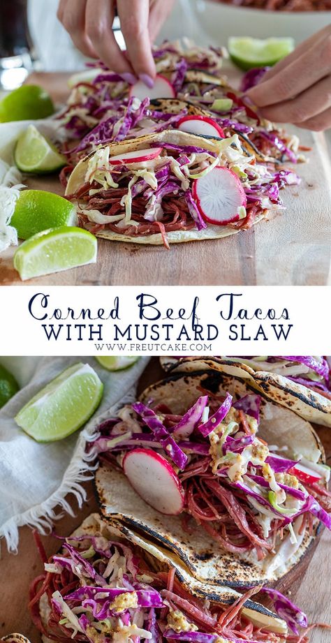 Corned Beef Tacos Crock Pot, Smoked Corned Beef Recipes, Corn Beef Appetizers, Corn Beef Tacos, Corned Beef Ideas, Corned Beef Salad, Corn Beef Recipes, Irish Tacos, Corned Beef Tacos