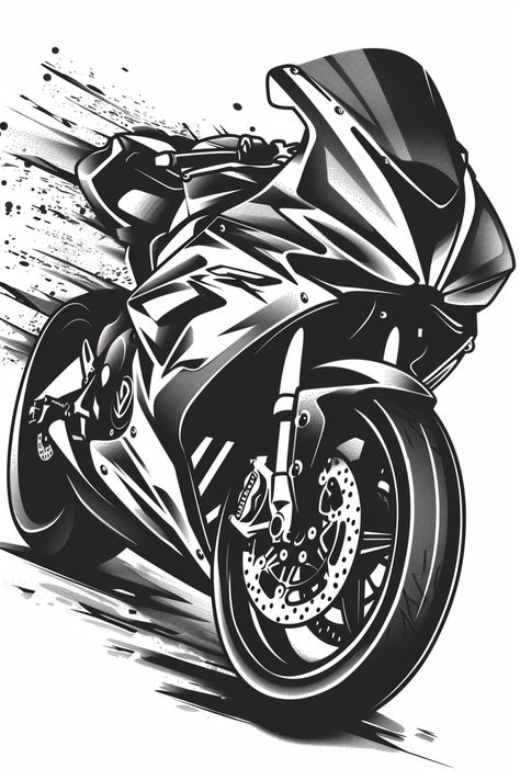 "Motorcycle Bike Super Sport Style" channels the thrill of speed and agility in a BLACK INK tattoo design. This dynamic portrayal captures the essence of high-performance motorcycles, embracing the sleekness and power of super sport style. Feel the adrenaline rush and the sleek lines of the bike in this captivating tattoo concept. 🏍️🖤 #motorcycle #bike #supersport #style #tattoo #design Adrenaline Drawing, Motor Tattoo Design, Sport Bike Tattoo, Motorcycle Tattoo Designs, Moto Logo Design, Motorbike Drawing, Black Ink Tattoo, Bike Tattoo, Ink Tattoo Design