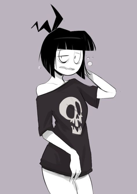 Creepy Cartoon Art Style, Creepy Susie Fanart, The Oblongs Fanart, Goth Characters Cartoon, Creepy Susie Art, Goth Animated Characters, Marceline Fanart Goth, Gothic Girl Art, Blue Diamond Steven Universe