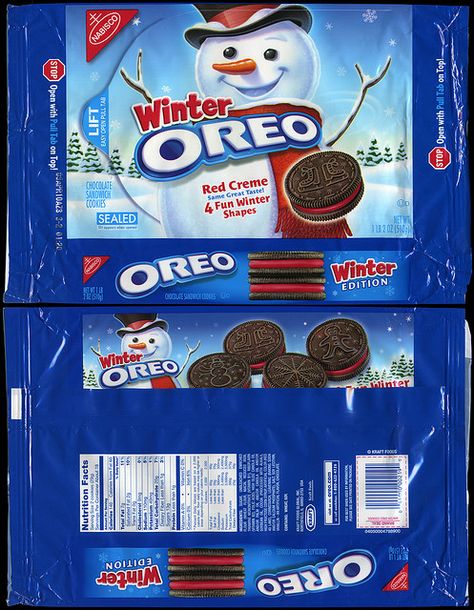 nabisco packages | Nabisco - Oreo Winter edition red creme cookie package - 2009 | Flickr ... Paper Squishy Template, Halloween Packaging, Cookie Package, Xmas Labels, Creme Filling, Dollhouse Holiday, Oreo Flavors, Barbie Miniatures, Barbie Food