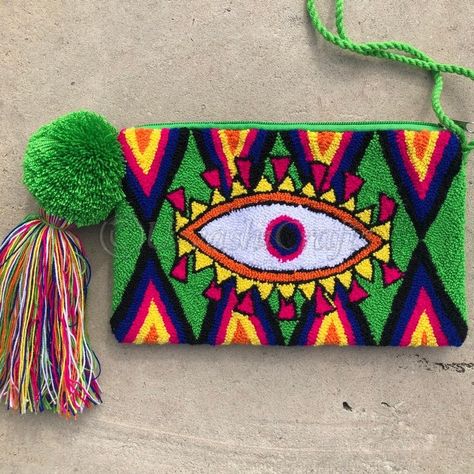 Niddle Punch, Bags Colorful, Western Embroidery, Handpainted Bags, Wool Embroidery, Craft Products, Punch Needle Embroidery, Ladies Clutch, Clutch Bags