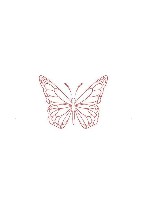 Red Butterfly Tattoo Drawing, Red Butterfly Drawing, Tattoo Templates Stencil, Red Ink Butterfly Tattoo, Red Butterfly Tattoo, Traditional Tattoo Designs, Ear Tattoo Ideas, Tato Henna, Red Tattoos