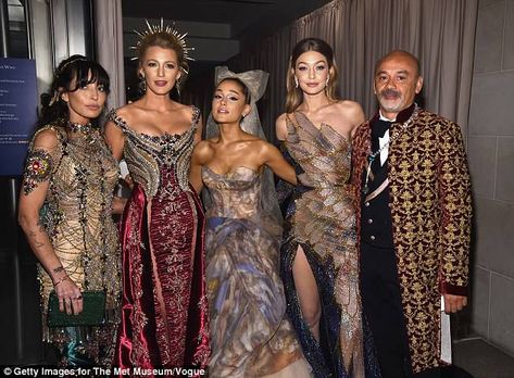 Picture perfect: The star posed with Ariana Grande and Gigi Hadid inside the venue... Met Gala Outfits, Met Gala Dresses, Gala Outfit, Heavenly Bodies, The Met Gala, Gala Dresses, Blake Lively, Gigi Hadid, Beautiful Gowns