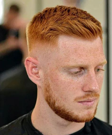 Crew Cut with Mid Skin Fade Short Mens Haircut Ginger, Very Short Mens Hair, Red Hair Men Haircuts, Mens Haircut Red Hair, Ginger Men Hairstyles, Ginger Hairstyles Men, Mens Haircuts For Fine Hair, Fine Hair Hairstyles Men, Haircuts For Men With Fine Hair