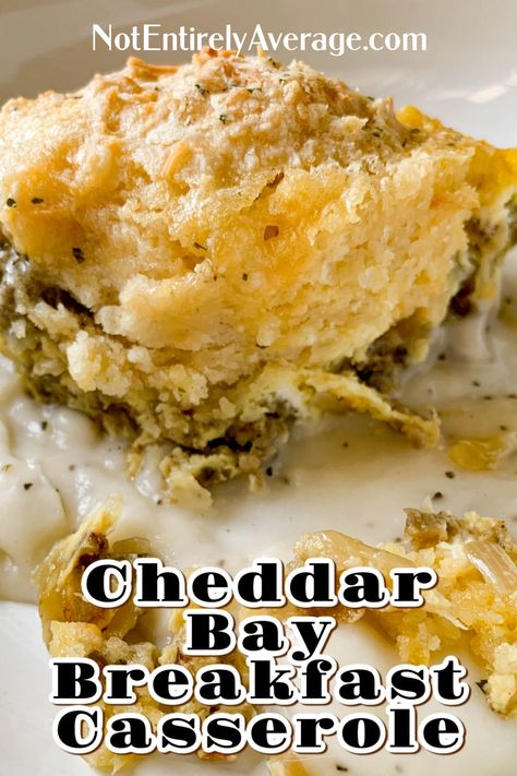 Breakfast Layered Casserole, Red Lobster Breakfast Biscuits, Cheddar Bay Recipes, Red Lobster Cheddar Bay Biscuits Breakfast Casserole, Red Lobster Biscuit Breakfast Casserole, Red Lobster Cheddar Bay Biscuits Recipe Ideas, Red Lobster Biscuits Recipe, Cheddar Bay Biscuit Recipe Ideas, Red Lobster Biscuit Mix Recipes