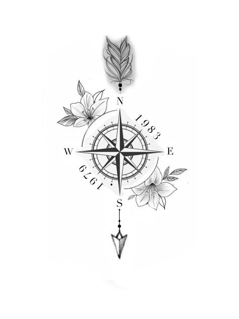 Pin by Stacey Lambert on Tattoos | Small tattoos, Leg tattoos, Unique tattoos Unalome Compass Tattoo, Compass With Names Tattoo, Feminine Compass Tattoos, Women’s Compass Tattoo, Floral Compass Tattoo Feminine, Compass Tattoo For Women, Small Tattoos Mom, Compass With Arrow Tattoo, Small Tattoos Leg