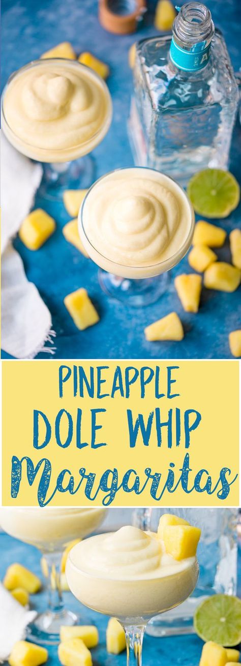 Disney Dole Whip, Pineapple Dole Whip, Pineapple Margarita, Frozen Cocktails, Dole Whip, Boozy Drinks, 5 De Mayo, Alcohol Drink Recipes, Frozen Drinks