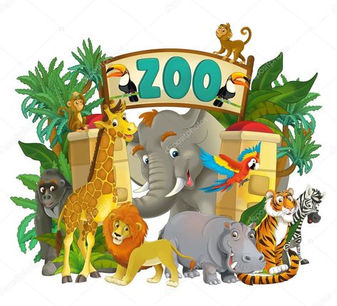 Zoo Illustration, Cartoon Zoo Animals, Kindergarten Classroom Themes, Forest Animals Clipart, Jungle Creatures, Jungle Images, Zoo Logo, Geometry Projects, Animal Cartoon Video