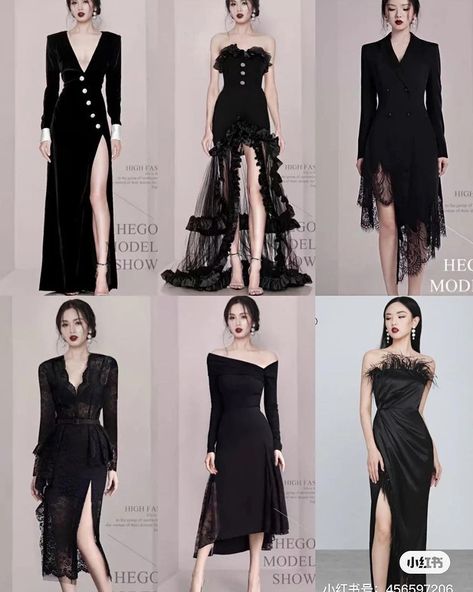 Korean Dress Party Night Long, Black Dress Korean Style Formal, Black Dress Outfit Party Night Classy, Korean Dress Party Night, Party Dresses For Women Night Classy, Long Black Dress Outfit, Black Dress Outfit Party, Black Dress Outfit, Little Black Dress Outfit