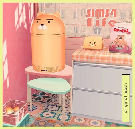 Korean Furniture, Sims 4 Content, Los Sims 4 Mods, Sims Download, Sims Furniture, Pet Food Dispenser, Sims Packs, The Sims 4 Pc, Sims 4 Anime