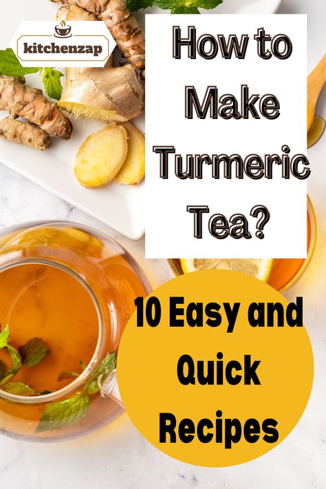 How to make Turmeric Tea Tumeric Ginger Lemon Tea, Tumeric Tea Recipe How To Make, Tumeric And Ginger Tea Recipe, Ways To Use Tumeric, Tumeric Tea Recipe Inflammation, Ginger Tumeric Tea Recipe, How To Make Turmeric Tea, Turmeric Tea For Inflammation, Recipes With Turmeric Powder