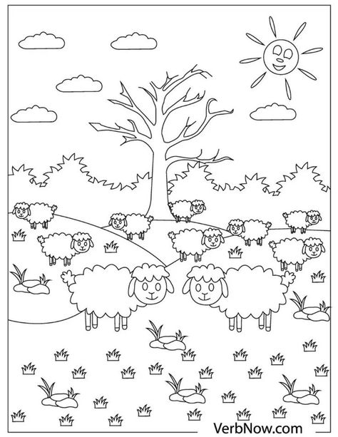 Enjoy coloring a cheerful flock of smiling sheep with this adorable coloring page. Perfect for kids and adults alike, this fun and relaxing activity is sure to bring a smile to your face. Download and print this free coloring page today and let your creativity run wild! Sheep Coloring Page, Flock Of Sheep, Relaxing Activities, Sunset Shimmer, Coloring Pages For Girls, Coloring Pages Printable, Page Ideas, Animal Coloring Pages, Equestria Girls