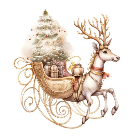 Santa's Sleigh Illustration, Santa's Sleigh Drawing, Christmas Sleigh Drawing, Santa Sleigh Drawing, Christmas Toppers, Christmas Sayings, Christmas Graphic Design, Christmas Background Images, Png Art