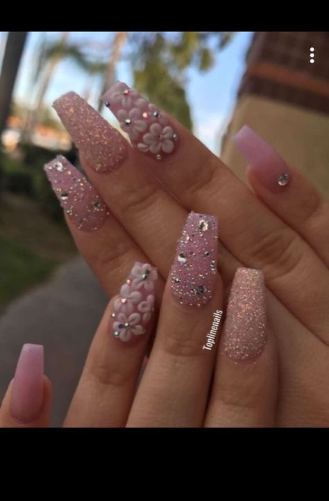 Elegant Nail Designs, Nice Nails, Uñas Acrilicas, Nail Nail, Nails Desing, Birthday Nails, Elegant Nails, Bling Nails, Fancy Nails