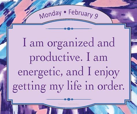 I am organized and productive. I am energetic, and I enjoy getting my life in order. Louise Hay @hayhouseinc Louise Hay Affirmations, Life In Order, Gratitude Practice, Manifestation Miracle, Morning Affirmations, Practice Gratitude, New Energy, Positive Life, Change Your Life