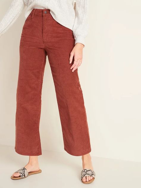 Crop Pants, Corduroy Pants, Petite Size, High Waisted Pants, Hijab Fashion, Cropped Pants, New Outfits, Wide Leg Pants, Size 16