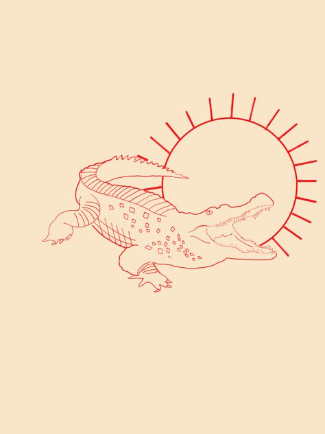 Digital crocodile line illustration Alligator Tattoo Outline, Crockadile Tattoo, Crocodile Line Art, Alligator Line Drawing, Florida Gators Tattoo, Small Alligator Tattoo, Small Gator Tattoo, Alligator Tattoo Design, Florida Themed Tattoos