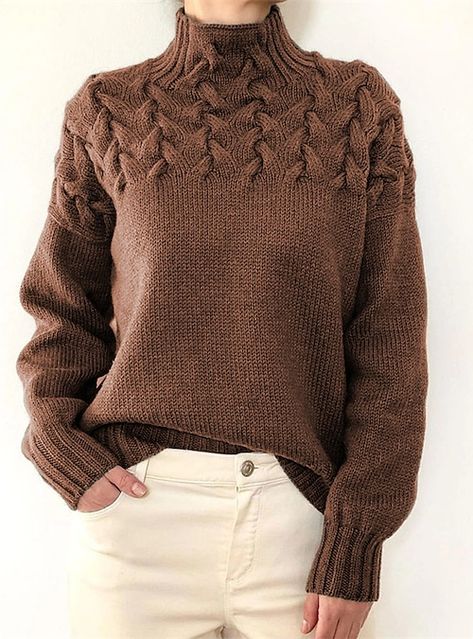 Loose Clothing, Solid Color Sweater, Pullover Mode, Winter Pullover, Winter Stil, Estilo Chic, Loose Outfit, Turtle Neck Top, Winter Sweaters