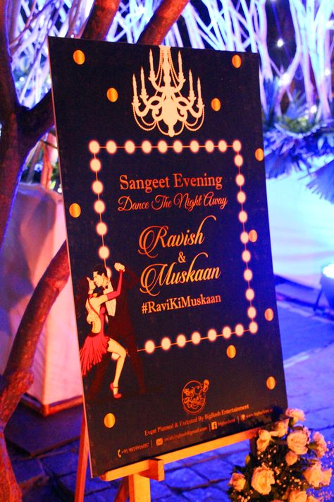 Sangeet Welcome Board Ideas, Sangeet Welcome Board, Indian Outdoor Wedding Decor, Sangeet Function, Haldi Ceremony Decorations, Wedding Platters, Bollywood Theme, Wedding Welcome Board, Wedding Hall Decorations