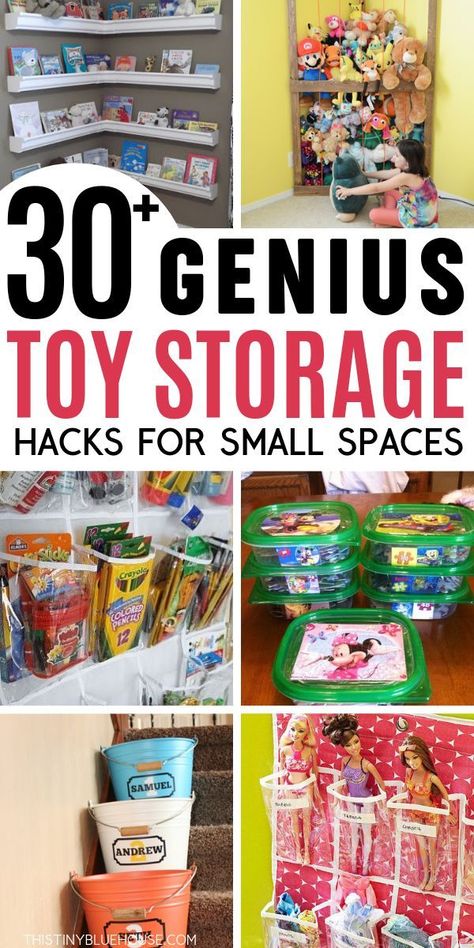 Take control of toy chaos with these clever toy organization ideas. With 30+ genius storage ideas, you're guaranteed to take control of toy chaos for good. Perfect for small or big spaces these are toy storage solutions that all parents need to try right now. #toystorage #toyorganization #toystorageforsmallspaces #toystorageideas #toystoragesolutions #DIYtoystorage #DIYtoyorganization #CheapToyStorage Toy Storage Hacks, Toy Organization Ideas, Toys Organization, Toy Organization Diy, Toy Room Organization, Organize Toys, Kids Organization, Diy Toy Storage, Toy Storage Solutions