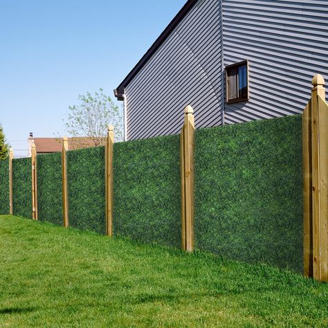 Horizontal Wood Fence On Brick Wall, Brick Wall Outdoor Fence, Wood Privacy Wall Lowe's, Privacy Walls Lowe's, Privacy Fence For Adu, Privacy Trees Between Houses Window, Brick Wall Fencing, Privacy Fence Made From Pallets, Front Fence Uk