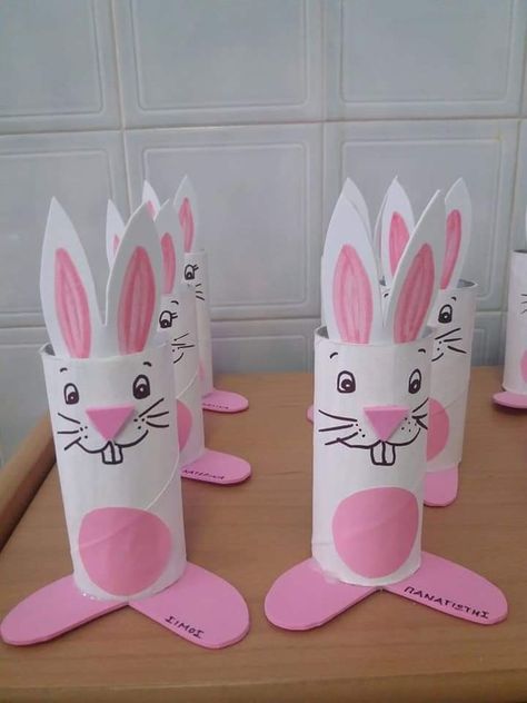 Crafts For Kids Paper, Alphabet Crafts, Easter Bunny Crafts, Spring Crafts For Kids, Hand Crafts For Kids, Toilet Paper Roll Crafts, Paper Roll Crafts, Easter Crafts Diy, Crafts Paper