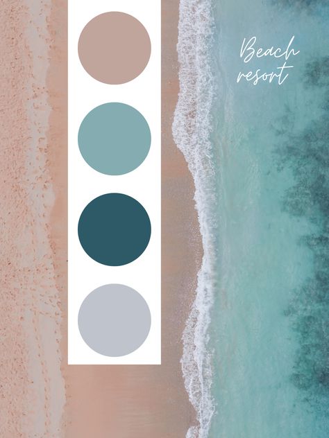 Beach Resprt, summer color pallette, summer, photography inspo, color theory Color Palette For Beach Family Photos, Beach Wedding Guest Color Palette, Beach Wedding Colour Palettes, Beach Photo Color Scheme, Resort Color Palette, Traditional Bedroom Colors, Beach Wedding Color Palette, Beach Color Schemes, Beachy Color Palette