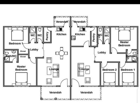 2 Bedroom Semi Detached Floor Plans, 2 Bedroom Semi Detached House Plans, 3 Bedroom Semi Detached House Plans, Two Bedroom House Design, Small Modern House Plans, Three Bedroom House Plan, Bungalow Floor Plans, Bungalow Style House Plans, Little House Plans