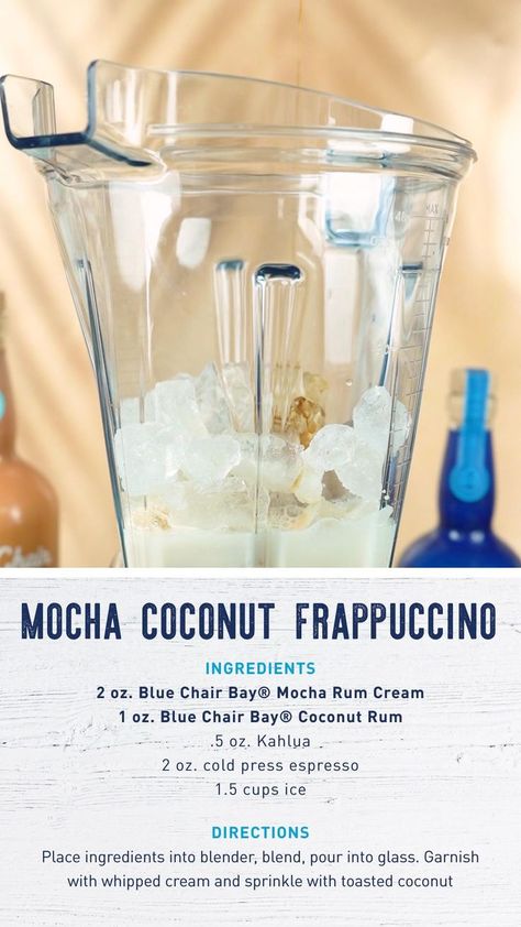 Rum Cream Drinks, Rum Drinks Easy, Cream Drinks, Frappe Recipe, Mocha Recipe, Rum Cream, Beauty Drinks, Frappuccino Recipe, Rum Recipes