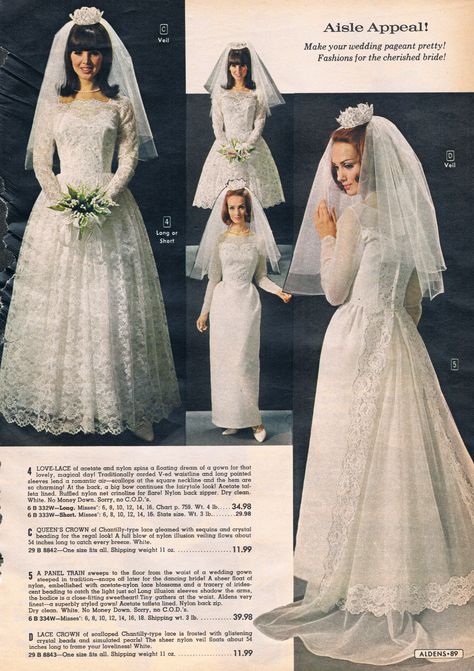 Aldens catalog 60s Aldens Catalog, 60s Wedding Dress, Wedding Dresses 60s, 60s Wedding, Vintage Bridal Fashion, Old Wedding, Wedding Dresses Images, Easter Dresses For Toddlers, 1960's Fashion