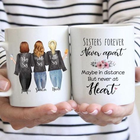 Personalized Friendship Gifts, Family Mugs, Custom Photo Mugs, Gifts For Sisters, 2 Sisters, Gifts For Best Friends, Christmas Gifts For Sister, Sublimation Mug, Mug Ideas