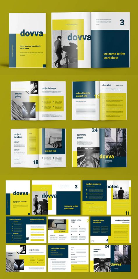 Minimalist Workbook Template AI, EPS, INDD - 25 pages Ebook Design Layout, Workbook Layout, Guidebook Design, Workbook Design, Career Center, Ebook Design, Workbook Template, Graphic Projects, Layout Design Inspiration