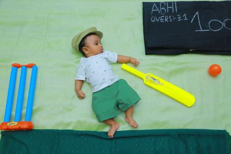 Cricket theme 100 days Cricket Theme Photoshoot, Cricket Theme Baby Photoshoot, 100 Days Photoshoot, Cricket Photoshoot, 100 Days Baby Photoshoot, Monthly Photoshoot, Photoshoot Boy, Boy Photoshoot, Baby Bump Pictures