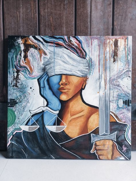 Law Related Paintings, Law And Justice Art, Lawyer Painting, Lady Justice Painting, Lady Justice Art, Justice Painting, Law Drawing, Justice Drawing, Law Painting