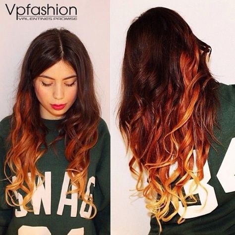 Auburn Ombre Hair, Sombre Hair Color, Colorful Highlights In Brown Hair, Ombre Wavy Hair, Brown Ombre Hair Color, Sombre Hair, Auburn Balayage, Underlights Hair, Red Ombre Hair