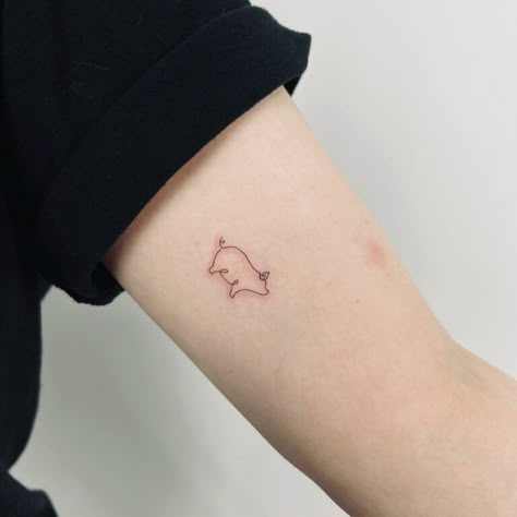 Pig Snout Tattoo, Year Of Pig Tattoo, Pig Line Tattoo, Pig Tatoos Cute, Pig Nose Tattoo, Cartoon Pig Tattoo, Angel Pig Tattoo, Pigs Tattoo, Small Pig Tattoo Ideas