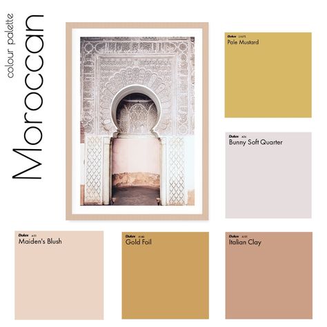 Colour Palette - Moroccan Egyptian Bedroom Ideas, Moroccan Color Palette, Egyptian Bedroom, Mediterranean Color Palette, Moroccan Colors, Moroccan Interior Design, Moroccan Aesthetic, Bakery Design Interior, Design Mood Board