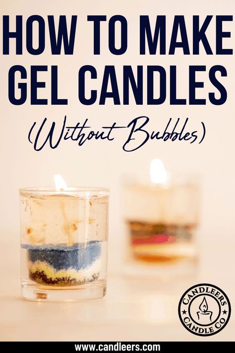 Too many bubbles in your gel candles can sometimes ruin the scene inside the container and can cause problems when the candle is burning. The good news is you have some options to make candles without them. #gelcandles #candles #makecandles #candlemaking #diycandles #crafts Diy Gel Candles How To Make, Gel Wax Candles Diy How To Make, Jelly Candles How To Make, Clear Wax Candles, Candle Making Tutorial Videos, Gel Wax Candles Ideas, How To Make Gel Candles, Candle Art Ideas, Diy Jelly Candles